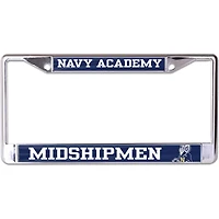 Cadre de plaque d'immatriculation en métal WinCraft Navy Midshipmen Primary Logo MVP