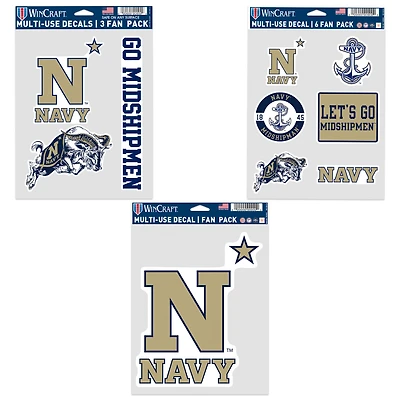 Ensemble de trois autocollants pour fans WinCraft Navy Midshipmen