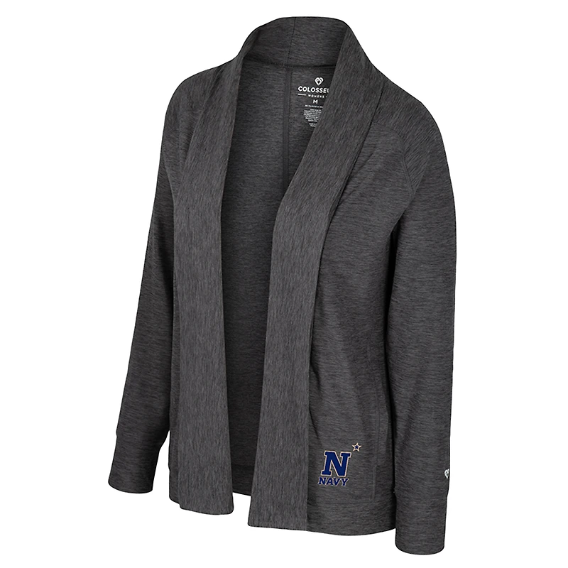 Women's Colosseum  Charcoal Navy Midshipmen Dash Cardigan