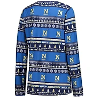 Women's Concepts Sport Navy Midshipmen Ugly Sweater Holiday Long Sleeve Top & Pants Sleep Set