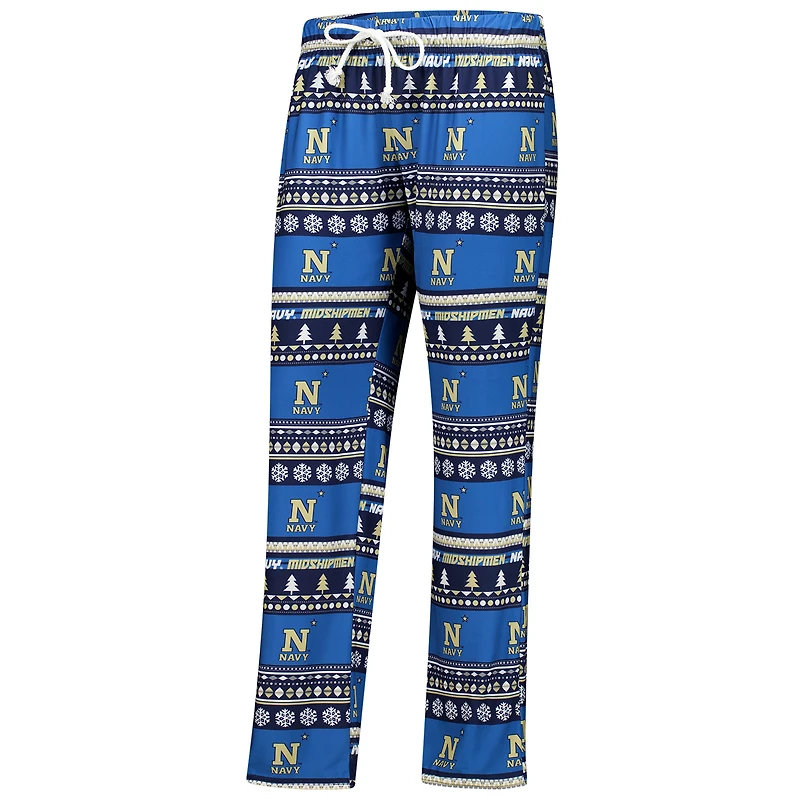 Women's Concepts Sport Navy Midshipmen Ugly Sweater Holiday Long Sleeve Top & Pants Sleep Set