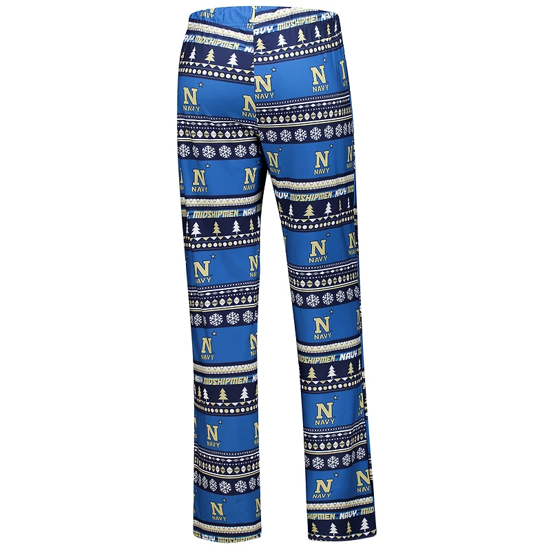 Women's Concepts Sport Navy Midshipmen Ugly Sweater Holiday Long Sleeve Top & Pants Sleep Set