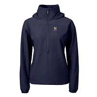 Women's Cutter & Buck  Navy Midshipmen Charter Eco Recycled Half-Zip Anorak Jacket