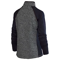 Women's Heather Gray/Navy Navy Midshipmen Finalist Quarter-Zip Sweatshirt