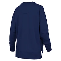Women's Pressbox Navy Midshipmen Bonanza Chenille Harper Script Sweatshirt