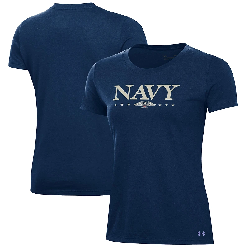 Women's Under Armour Navy Midshipmen 250th Anniversary Uniform Sideline Collection T-Shirt
