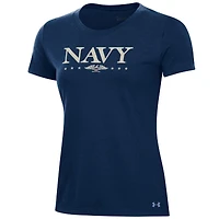 Women's Under Armour Navy Midshipmen 250th Anniversary Uniform Sideline Collection T-Shirt