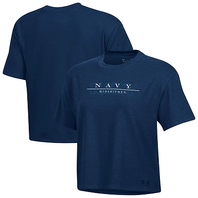 Women's Under Armour  Navy Midshipmen Boxy Icon T-Shirt