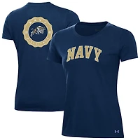 Women's Under Armour  Navy Midshipmen Essentials 2-Hit Performance T-Shirt