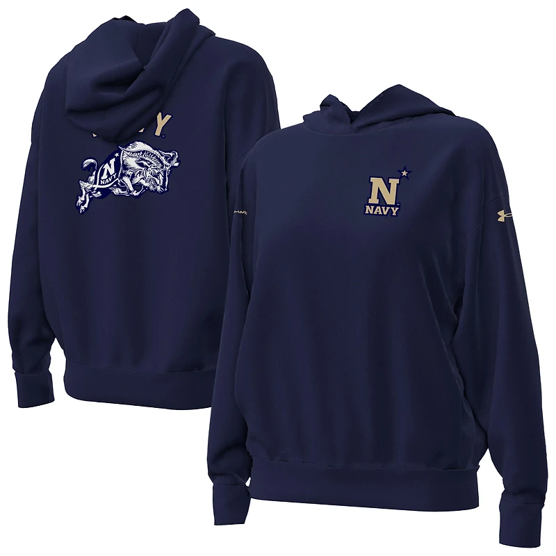 Women's Under Armour Navy Midshipmen Oversized Gameday Icon Hoodie