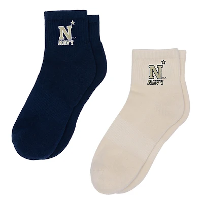 Lot de deux paires de chaussettes mi-longues ZooZatz crème/bleu marine pour femme