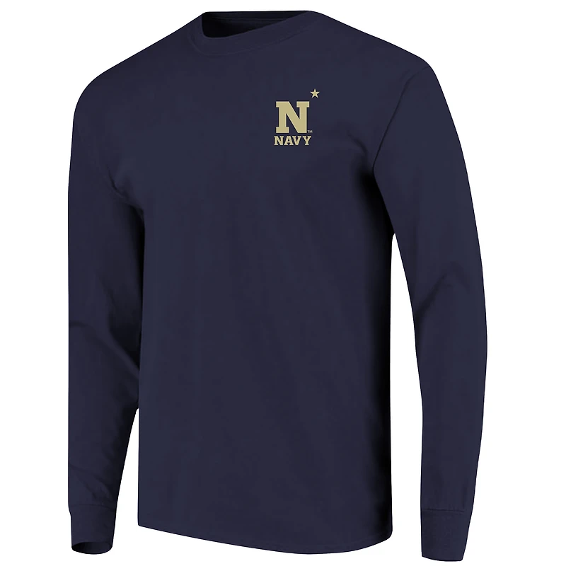 Youth Navy Midshipmen Snowy Polaroid Long Sleeve T-Shirt