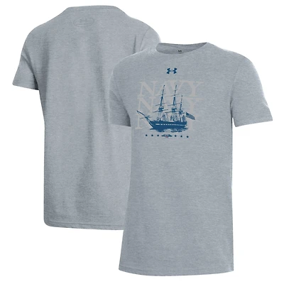 Youth Under Armour Navy Midshipmen 250th Anniversary Uniform Sideline Collection T-Shirt