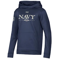 Sweat à capuche Under Armour Navy pour jeunes, collection spéciale 250e anniversaire des aspirants de la marine.