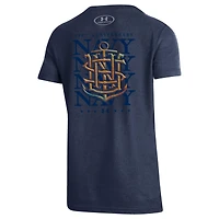 Youth Under Armour Navy Midshipmen 250th Anniversary Uniform Sideline Collection T-Shirt
