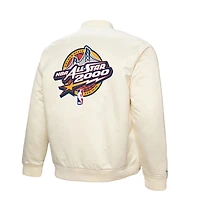 Men's Mitchell & Ness  Cream 2000 NBA All-Star Game Full-Zip Satin Jacket