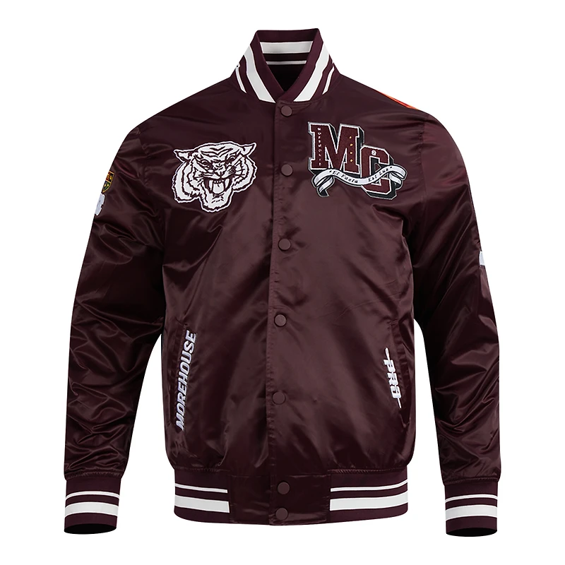 Veste satinée classique à boutons-pression Pro Standard Wine All Star x HBCU pour homme