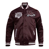 Veste satinée classique à boutons-pression Pro Standard Wine All Star x HBCU pour homme