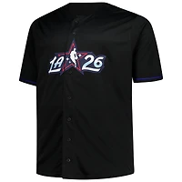 Maillot Fanatics noir pour homme, édition spéciale NBA All-Star Game 2026, grandes tailles, entièrement boutonné