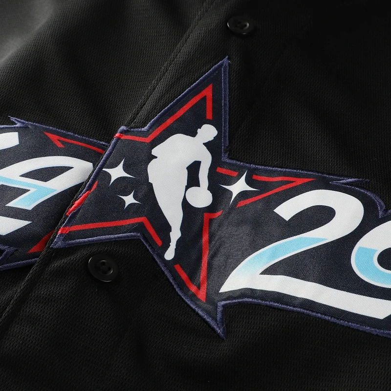 Maillot Fanatics noir pour homme, édition spéciale NBA All-Star Game 2026, grandes tailles, entièrement boutonné