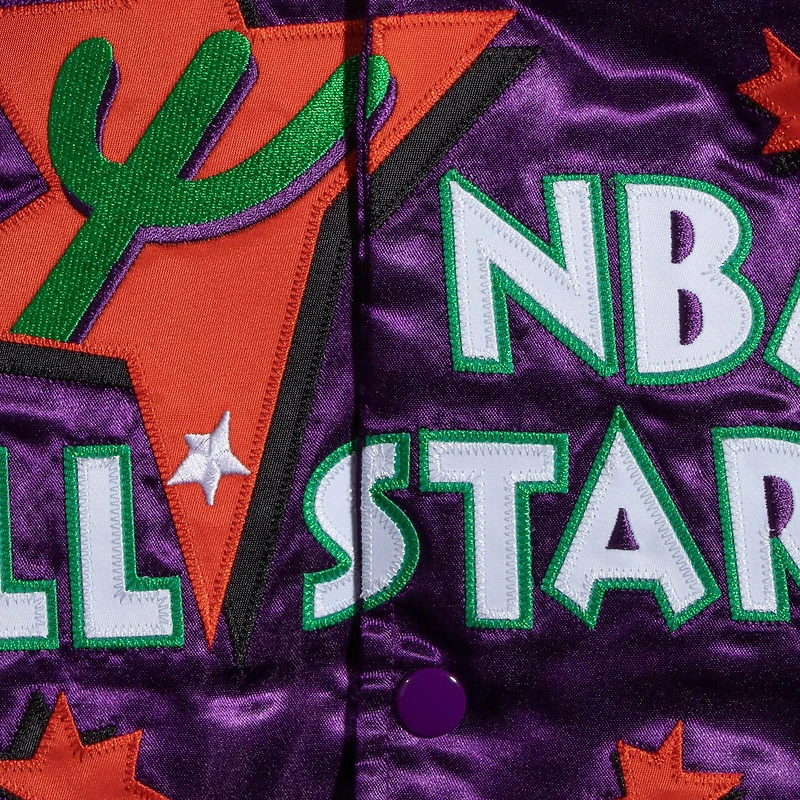 Men's Mitchell & Ness Purple 1995 NBA All-Star Game Lightweight Satin Full-Snap Jacket