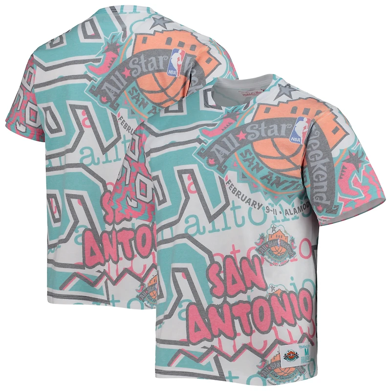 T-shirt blanc Jumbotron des Hardwood Classics du match étoiles de la NBA Mitchell & Ness pour hommes