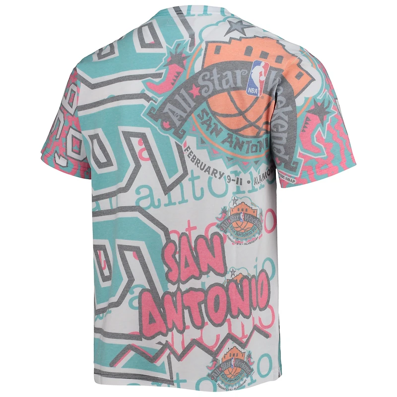 T-shirt blanc Jumbotron des Hardwood Classics du match étoiles de la NBA Mitchell & Ness pour hommes
