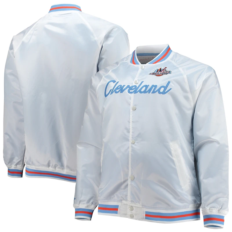 Men's Mitchell & Ness White Big Tall 1997 NBA All-Star Game Hardwood Classics Satin Full-Snap Jacket