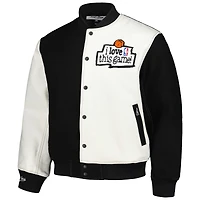 Mitchell & Ness x Just Don Noir/Blanc NBA J'adore ce jeu ! Veste à boutons-pression