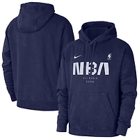 Men's Nike Blue NBA All World Hoops Club Washed Pullover Hoodie