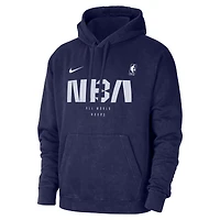 Men's Nike Blue NBA All World Hoops Club Washed Pullover Hoodie