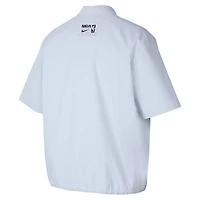 Men's Nike Gray NBA All World Hoops Short Sleeve Button-Up Coaches Top