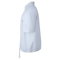 Men's Nike Gray NBA All World Hoops Short Sleeve Button-Up Coaches Top