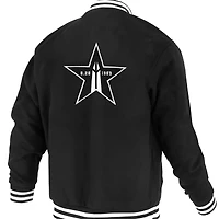 Veste universitaire unisexe FISLL noire NBA Logoman Shadow Collection à boutons-pression