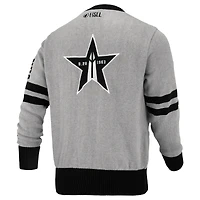 Unisex FISLL Gray NBA Logoman Shadow Collection Full-Button Cardigan Sweater