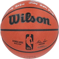 2024 NBA Draft Autographed Wilson Official Game Basketball Featuring Alexandre Sarr, Ron Holland II, Rob Dillingham & Isaiah Collier with "# Pick" Inscriptions - Limited Edition #1/12