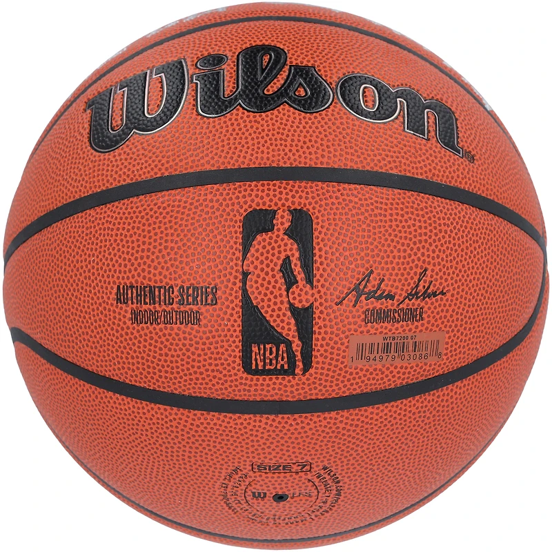 2024 NBA Draft Autographed Wilson Official Game Basketball Featuring Alexandre Sarr, Ron Holland II, Rob Dillingham & Isaiah Collier with "# Pick" Inscriptions - Limited Edition #1/12