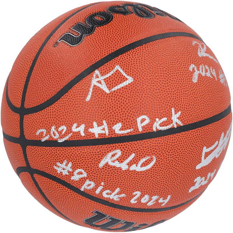 2024 NBA Draft Autographed Wilson Official Game Basketball Featuring Alexandre Sarr, Ron Holland II, Rob Dillingham & Isaiah Collier with "# Pick" Inscriptions - Limited Edition of 12