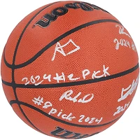 2024 NBA Draft Autographed Wilson Official Game Basketball Featuring Alexandre Sarr, Ron Holland II, Rob Dillingham & Isaiah Collier with "# Pick" Inscriptions - Limited Edition of 12
