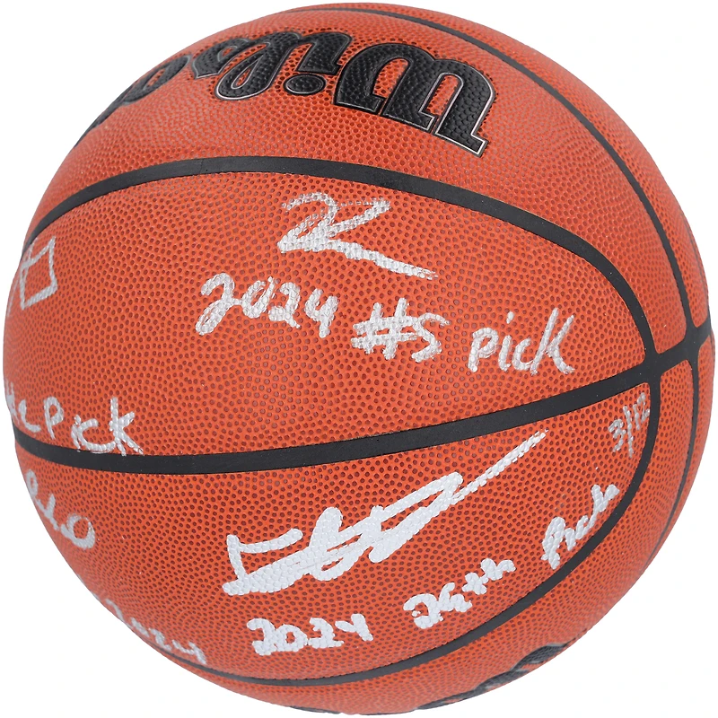 2024 NBA Draft Autographed Wilson Official Game Basketball Featuring Alexandre Sarr, Ron Holland II, Rob Dillingham & Isaiah Collier with "# Pick" Inscriptions - Limited Edition of 12