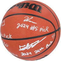 2024 NBA Draft Autographed Wilson Official Game Basketball Featuring Alexandre Sarr, Ron Holland II, Rob Dillingham & Isaiah Collier with "# Pick" Inscriptions - Limited Edition of 12