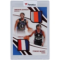 Carte Immanuel Quickley & Tyrese Maxey 2020-21 Panini Immaculate Collection Ruby Dual Quad-Color Relics #RRD-QM #3/25