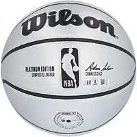 Ballon de basket Wilson Platinum autographié par Larry Bird, Magic Johnson et Julius Erving