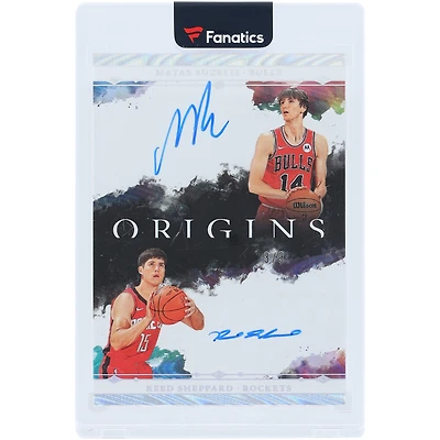 Matas Buzelis & Reed Sheppard Autographed 2024-25 Panini Origins Dual Signatures Holo #7 #3/3 Rookie Card