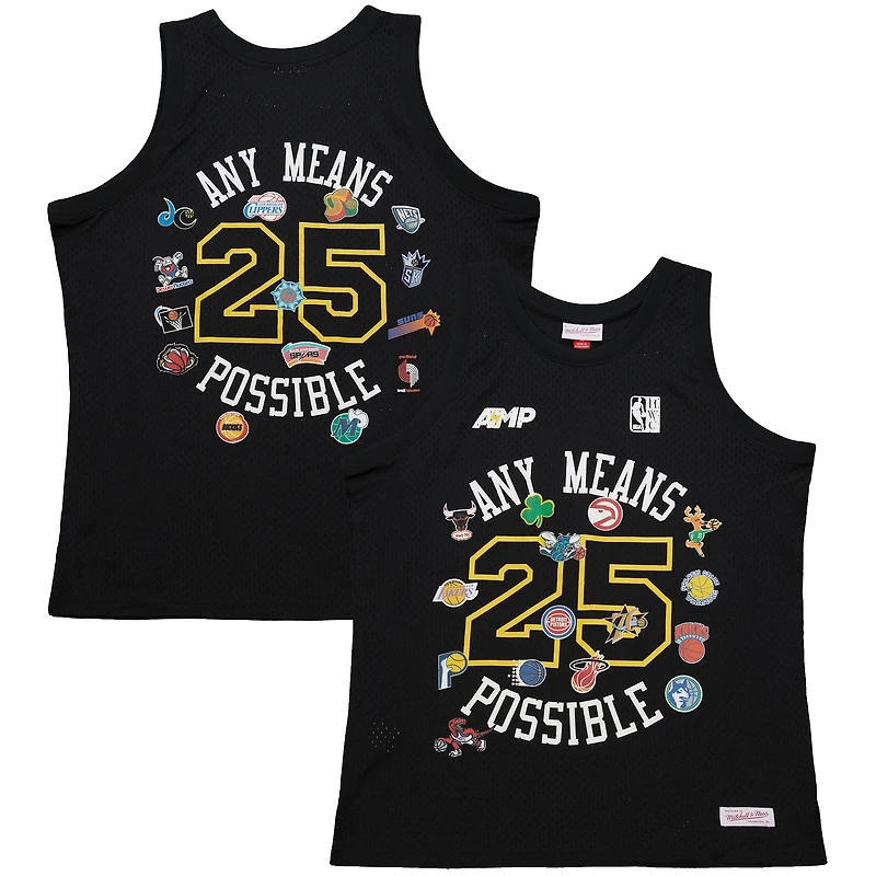 Débardeur en maille noire Mitchell & Ness x NBA AMP pour homme