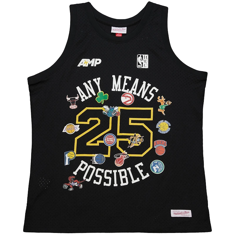 Débardeur en maille noire Mitchell & Ness x NBA AMP pour homme