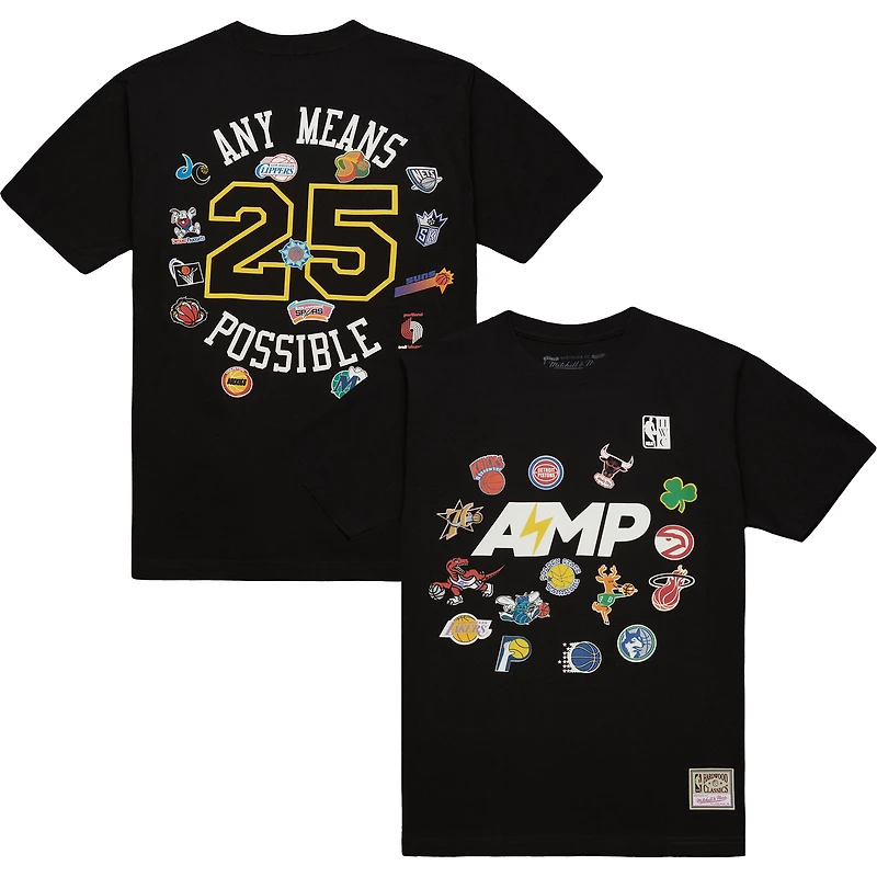 T-shirt noir Mitchell & Ness x NBA AMP pour homme