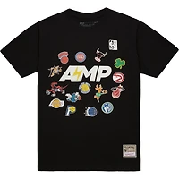 T-shirt noir Mitchell & Ness x NBA AMP pour homme