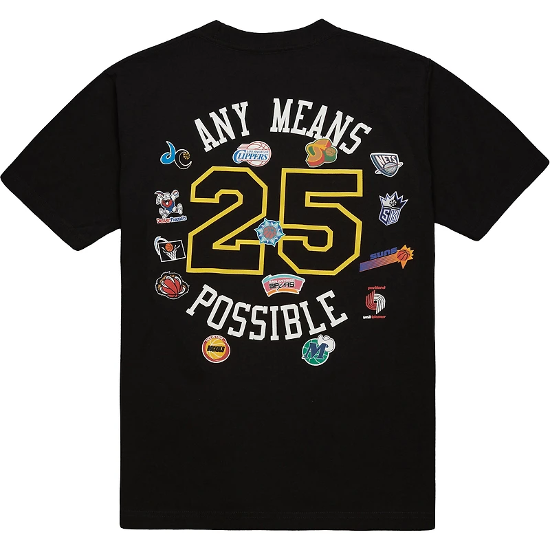 T-shirt noir Mitchell & Ness x NBA AMP pour homme