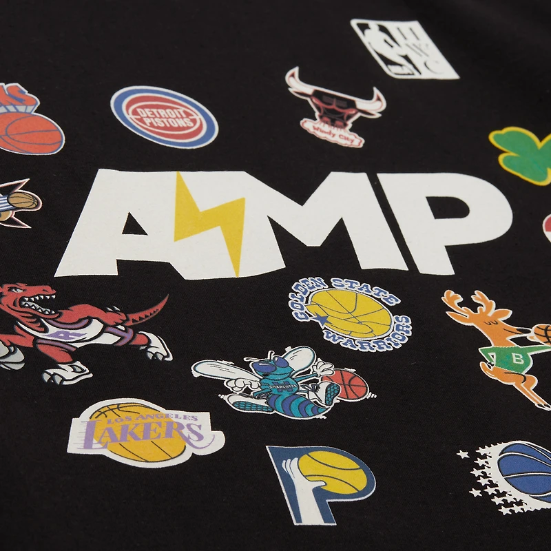 T-shirt noir Mitchell & Ness x NBA AMP pour homme